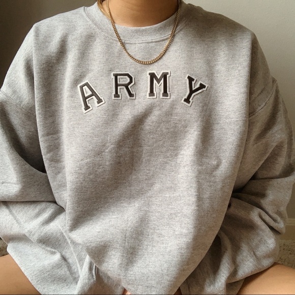 n e w |  gray army crewneck 🤍 - Picture 4 of 10
